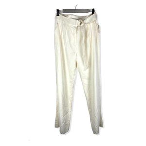 Veronica Beard wide legs belted beige pant